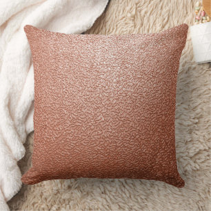 Modern Rose Gold Abstract Metallic Texture Throw Pillow