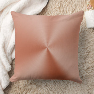 Modern Rose Gold Abstract Metallic Texture Throw Pillow