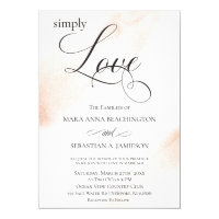 *~* Modern Rose Gold Abstract Watercolor Wedding Invitation