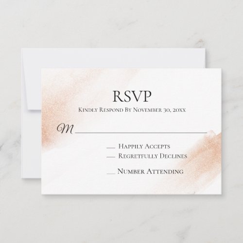  Modern Rose Gold Abstract Wedding Invite RSVP