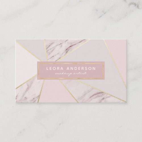 Modern Rose Gold and Marble Abstract Pattern Business Card