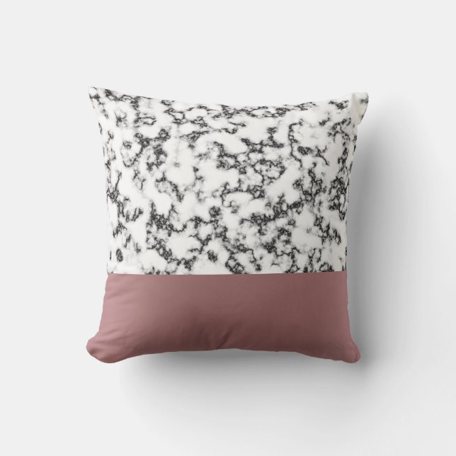 Modern Rose Gold And Marble Texture Throw Pillow (Front)