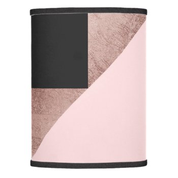 Modern Rose Gold Black Blush Pink Geometric Lamp Shade by BlackStrawberry_Co at Zazzle