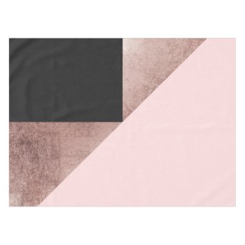 Modern Rose Gold Black Blush Pink Geometric Tablecloth by BlackStrawberry_Co at Zazzle