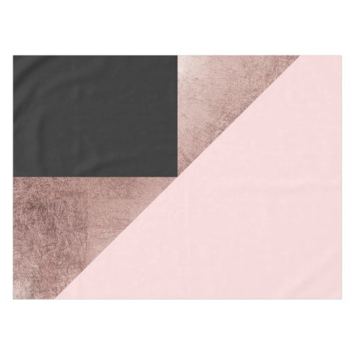 Modern Rose Gold Black Blush Pink Geometric Tablecloth