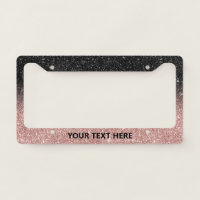 Modern Rose Gold & Black Glitter Ombre