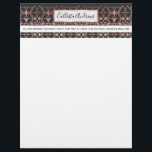 Modern Rose Gold Black Tribal Geometric Triangles Letterhead<br><div class="desc">This modern and chic geometric design is inspired by the traditional tribal Aztec pattern. It's a contemporary and simplistic updated version with faux printed rose gold foil intricate geo triangles on a simple black background. The tribal pattern is only concentrated towards the middle, giving it a minimalist and elegant feel....</div>