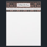 Modern Rose Gold Black Tribal Geometric Triangles Letterhead<br><div class="desc">This modern and chic geometric design is inspired by the traditional tribal Aztec pattern. It's a contemporary and simplistic updated version with faux printed rose gold foil intricate geo triangles on a simple black background. The tribal pattern is only concentrated towards the middle, giving it a minimalist and elegant feel....</div>