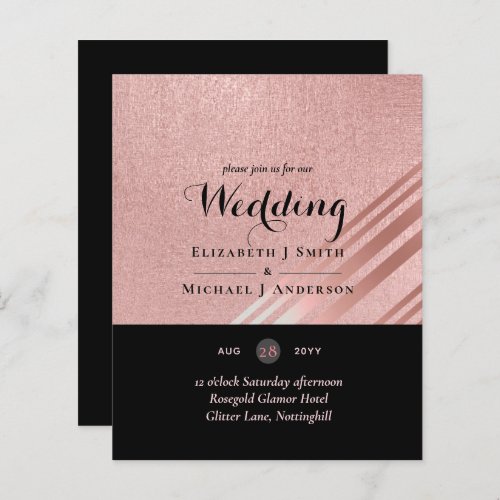 Modern Rose Gold Black Wedding