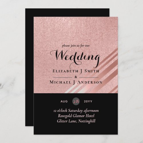 Modern Rose Gold Black Wedding