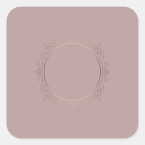 Modern Rose Gold Blank Template Add Text Trendy Square Sticker