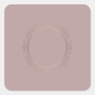 Modern Rose Gold Blank Template Add Text Trendy Square Sticker