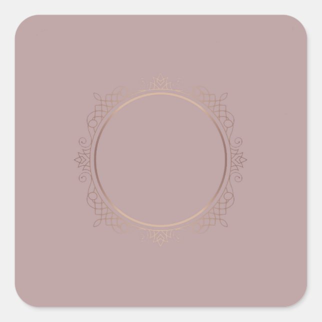 Modern Rose Gold Blank Template Add Text Trendy Square Sticker (Front)
