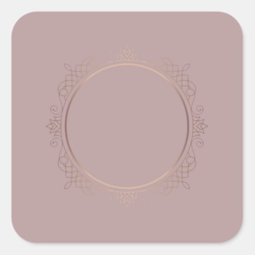 Modern Rose Gold Blank Template Add Your Text Square Sticker