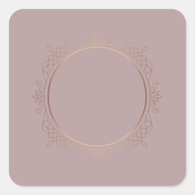 Modern Rose Gold Blank Template Add Your Text Square Sticker | Zazzle