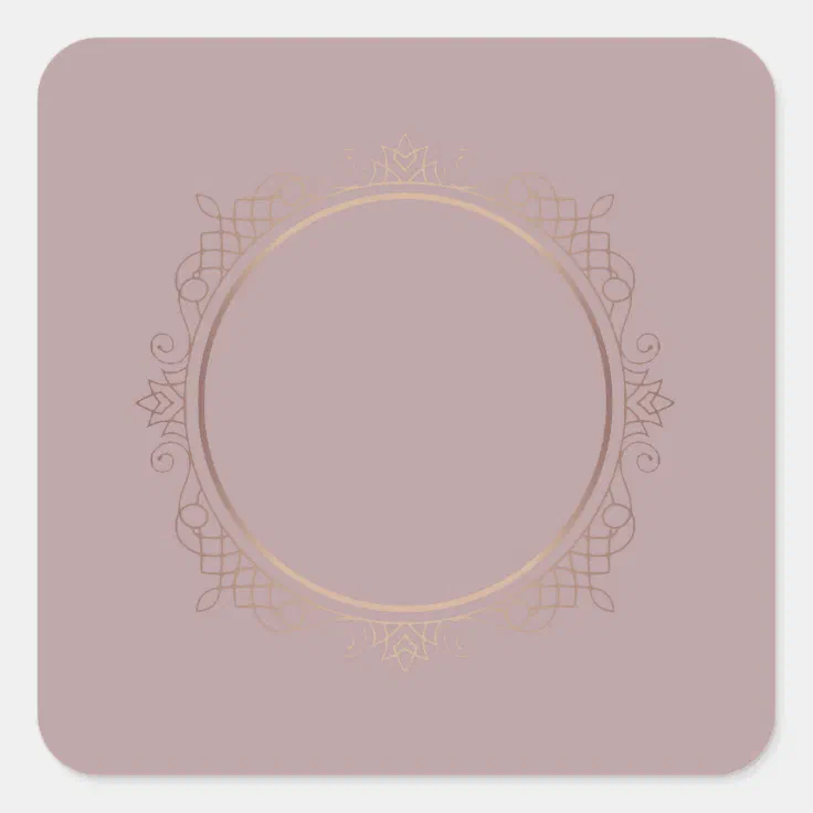 Modern Rose Gold Blank Template Add Your Text Square Sticker | Zazzle