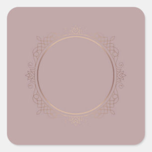 Modern Rose Gold Blank Template Add Your Text Square Sticker
