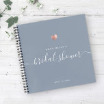Modern Rose Gold Blue Script Bridal Shower Guest Notebook<br><div class="desc">This modern rose gold heart calligraphy guest book is perfect for a simple yet beautiful bridal shower. The neutral design features your name and date of celebration in minimalist typography alongside a romantic and whimsical script. This is the dusty blue version but feel free to change the background color to...</div>