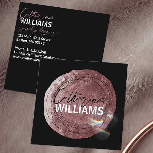 Modern Rose Gold Brushstroke and Blurry Lights