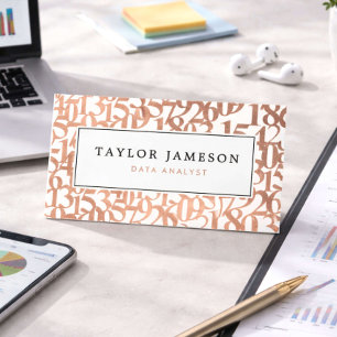 Modern Rose Gold Data Analyst Business Card