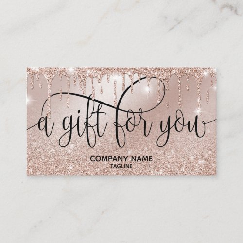 Modern Rose Gold Drips Certificate Gift Card
