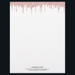Modern Rose Gold Drips Creative Letterhead<br><div class="desc">Modern Rose Gold Drips Creative Letterhead.</div>