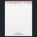 Modern Rose Gold Drips Creative Letterhead<br><div class="desc">Modern Rose Gold Drips Creative Letterhead.</div>