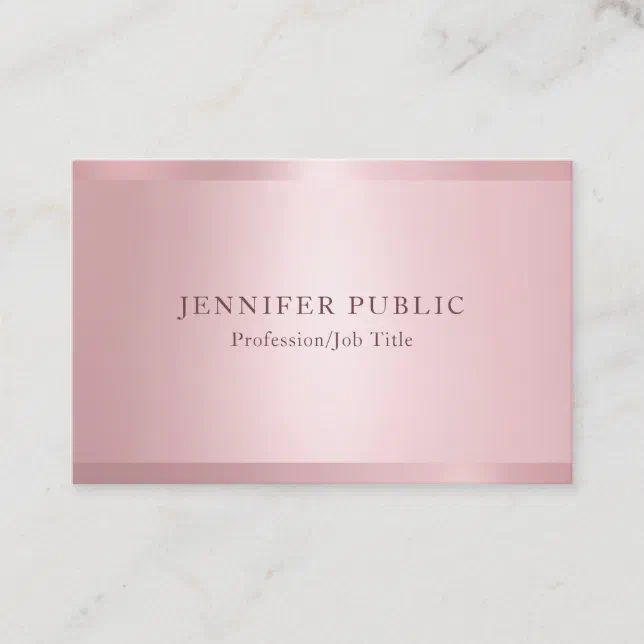 Modern Rose Gold Elegant Professional Template Business Card | Zazzle