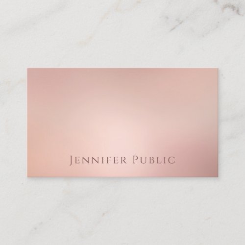 Modern Rose Gold Elegant Template Top Trendy Business Card