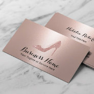 Modern Rose Gold Fashion High Heels Boutique Business Card at Zazzle