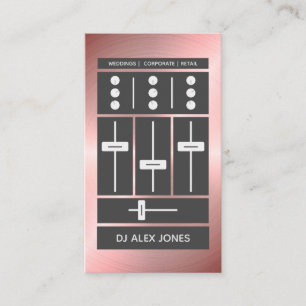 Modern Rose Gold Faux DJ Cool Business Card