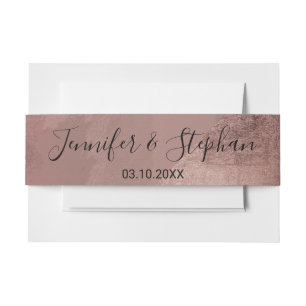 Modern Rose Gold Faux Foil Triangle Belly Band