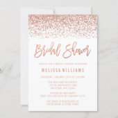 Modern Rose Gold Faux Glitter Bridal Shower Invitation (Front)