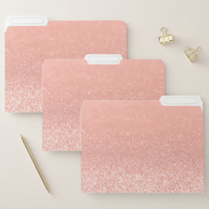 Modern Rose Gold Faux Glitter File Folder