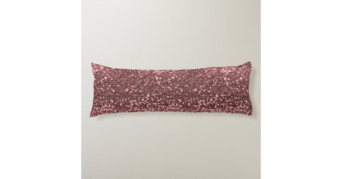 Modern Rose Gold Faux Glitter Pink Print Body Pillow Zazzle Com