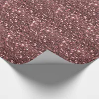 Metallic Rose Gold Christmas Trees on Mauve Gift Wrapping Paper