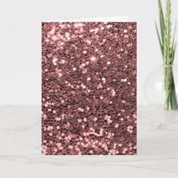 Modern Rose Gold Faux Glitter Shine Print Holiday Card by its_sparkle_motion at Zazzle