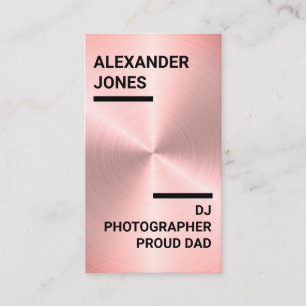 Modern Rose Gold Faux Photographer, DJ, Proud Dad Business Card