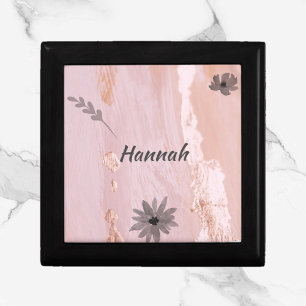 Modern Rose Gold Floral Gift Box