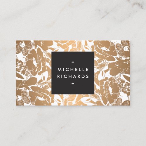 Modern Copper Flowers Business Card Business Card Templates