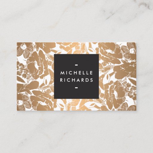 Customizable Modern Copper Flowers Business Card Business Card Templates