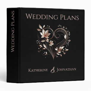 Modern Rose Gold Flowers-Wedding Plans- 3 Ring Binder