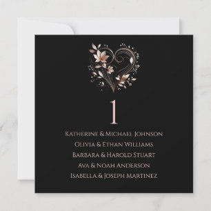 Modern Rose Gold Flowers-Wedding Seating Chart- Invitation