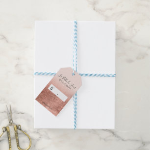 Modern rose gold foil blush pink retail hang gift tags