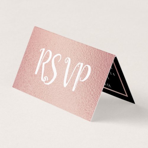 Modern Rose Gold Foil Calendar RSVP Card