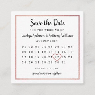 Calendar Save The Date Cards Zazzle