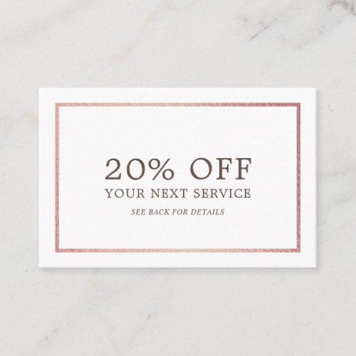 Modern Rose Gold Foil _ Discount Voucher