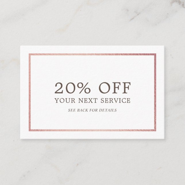 Modern Rose Gold Foil - Discount Voucher (Front)