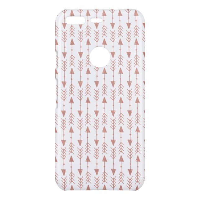 Modern Rose Gold Foil Look | Boho Tribal Arrows Uncommon Google Pixel Case (Back)