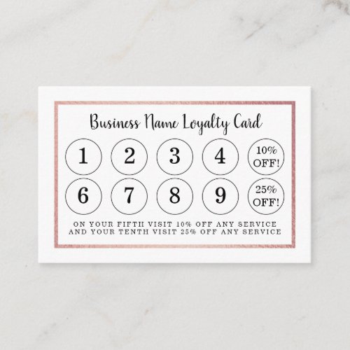 Modern Rose Gold Foil _ Loyalty Card